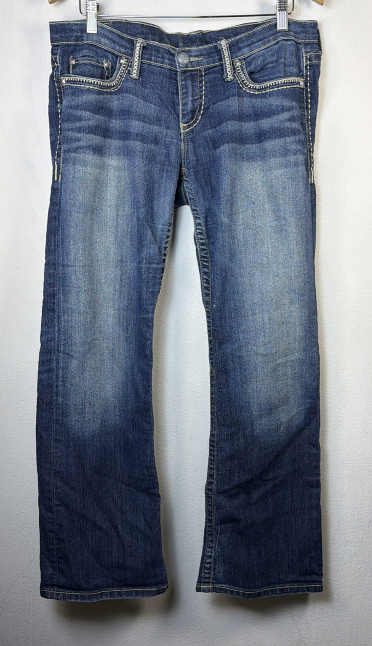 Buckle Daytrip Jeans Womens Leo 32R Bootcut Blue Denim Mid Rise DBK903R
